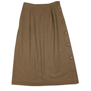 Vintage Ann Stevens New York cotton midaxi skirt W buttons up the side. 9/10